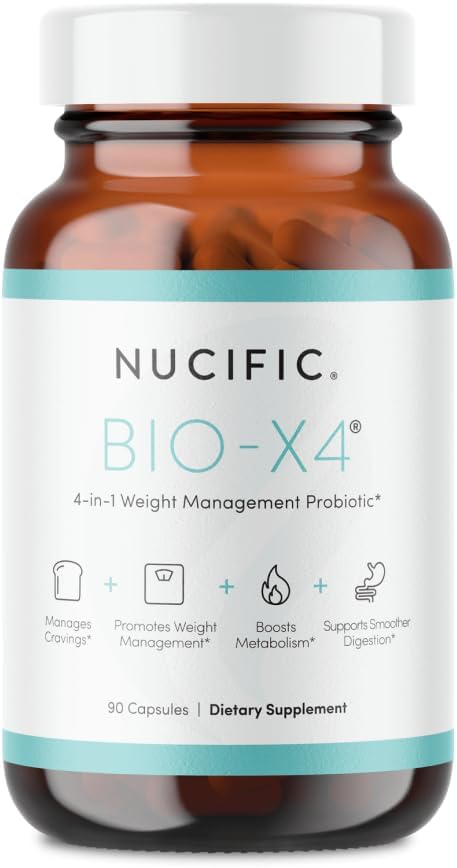 Nucific Bio-X4 4-in-1 Weight Management Probiotic, 90 Capsules