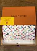 Louis Vuitton Monogram Multicolore Portefeuille Sarah Leather White Wallet