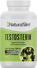 NaturalSlim Testosterone Booster for Men with Ginkgo, 180 Capsules