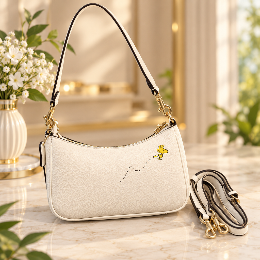 COACH x PEANUTS Teri Shoulder Bag Snoopy Chalk Multi CBJ76 Outlet Free shipping