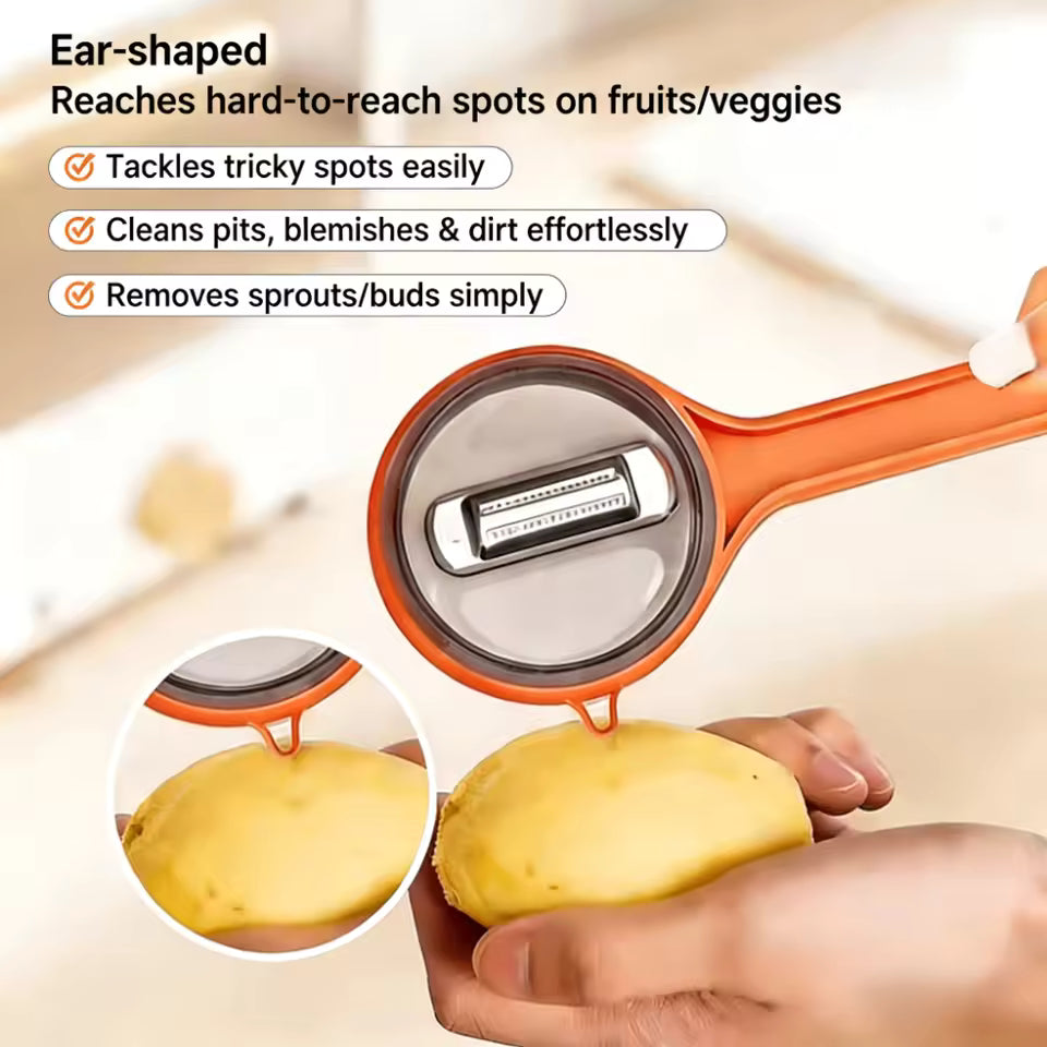 Multi-functional Fruit Vegetable Peeler with Peel Storage No Splashing