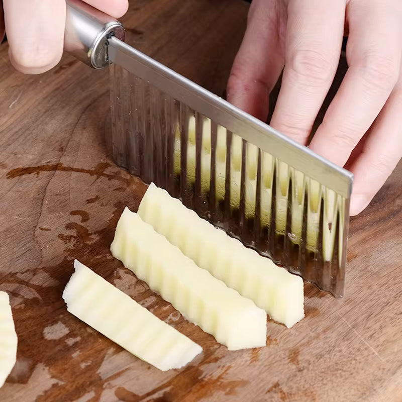 Stainless Steel Potato Chip Slicer Vegetable Fruit Wave Knife