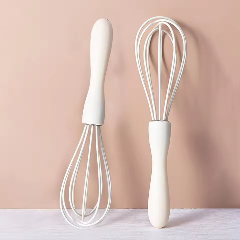 White Manual Silicone Whisk Hand-Held Baking Mixing Tool Baking Tool Set