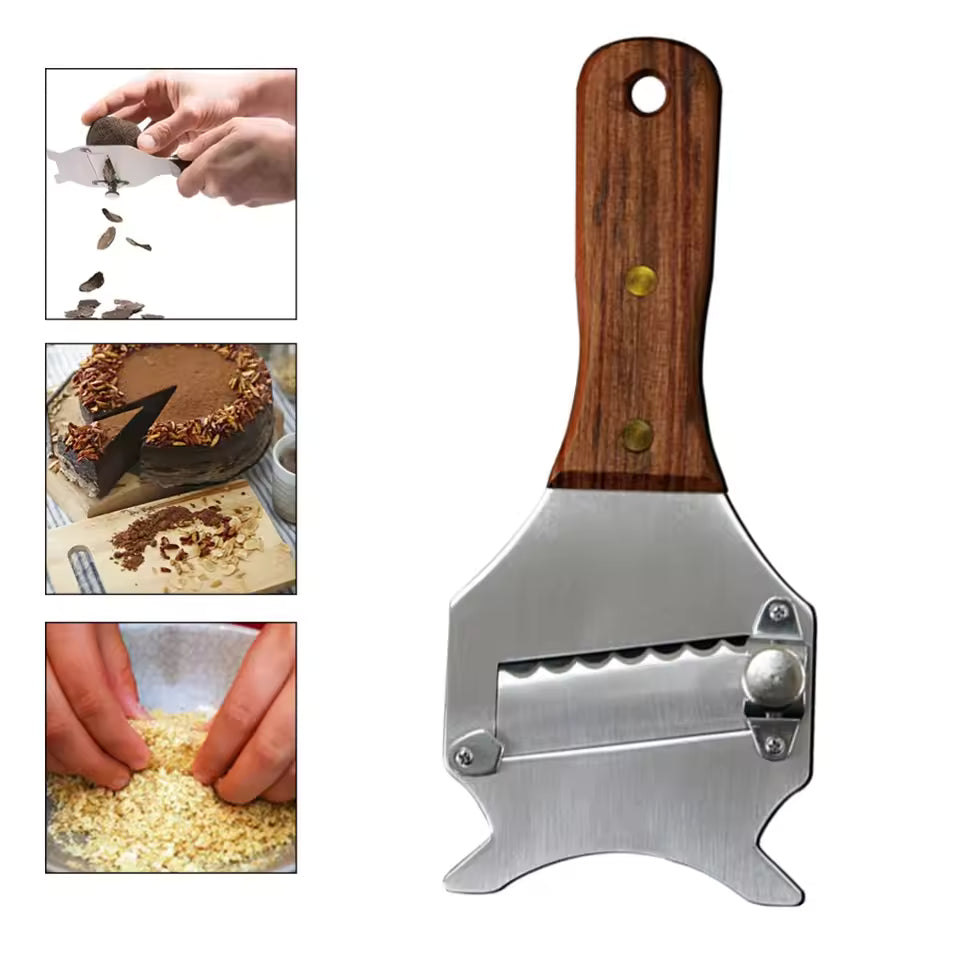 Stainless Steel Truffle Grater Wooden Handle Multifunctional Butter Shaver