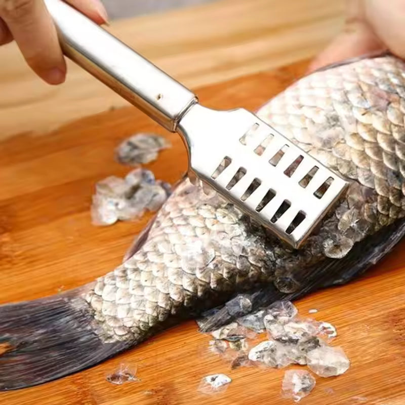 Stainless Steel Fish Scale Remover & Bone Tweezer Set Fast Cleaning