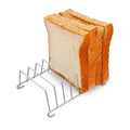 Stainless Steel Toast And Bread Rack 8 Slots Rectangle Food Display Tool