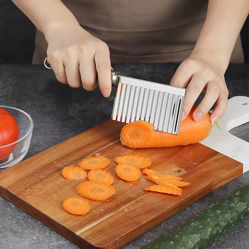 Stainless Steel Potato Chip Slicer Vegetable Fruit Wave Knife