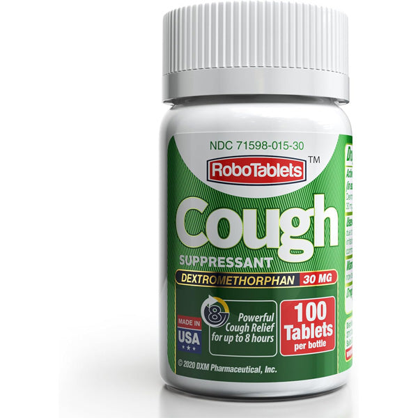 Cough Suppressant Tablets 30mg Dextromethorphan – Dry Cough Relief (100 Tablets) | RoboTablets