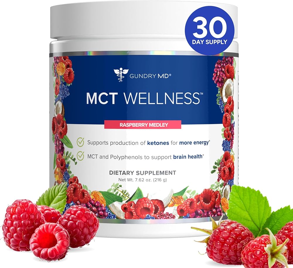 MCT Wellness Powder for Energy, Ketone Production & Brain Support | Raspberry Medley Metabolic Health Formula