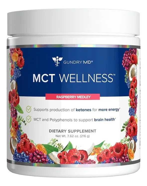 MCT Wellness Powder for Energy, Ketone Production & Brain Support | Raspberry Medley Metabolic Health Formula