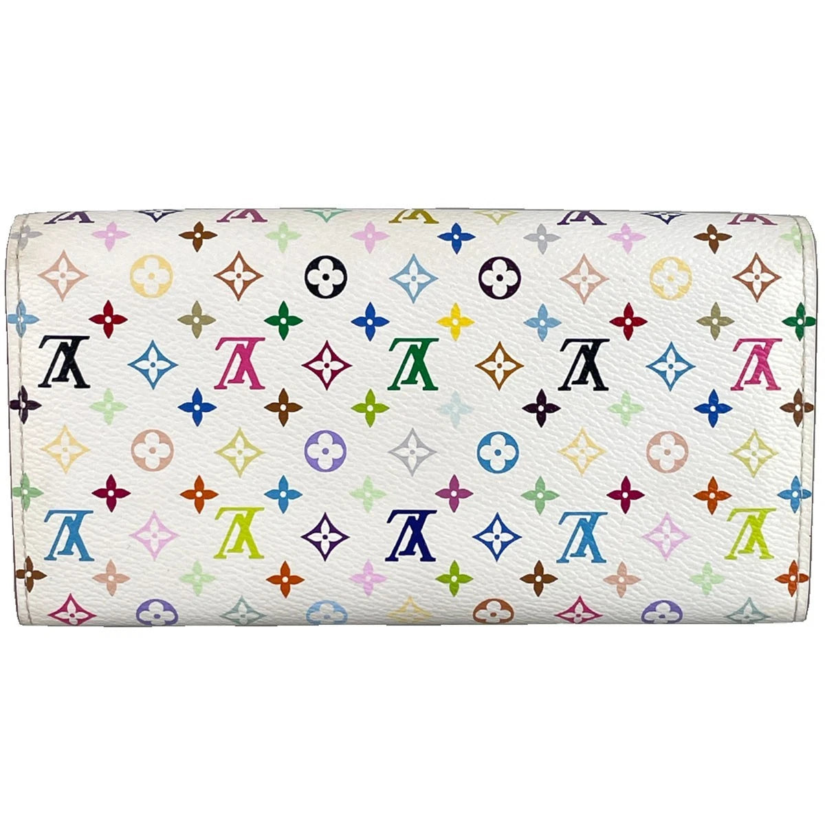 Louis Vuitton Monogram Multicolore Portefeuille Sarah Leather White Wallet