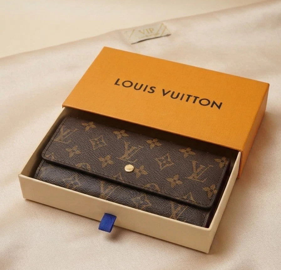 Louis Vuitton Portefeuille Sarah Monogram Long Wallet Brown