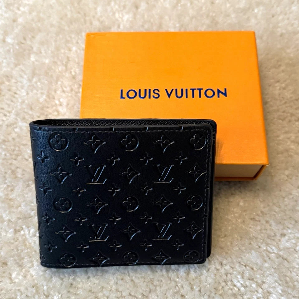 Louis Vuitton Men's Black Monogram Logo Bifold Wallet