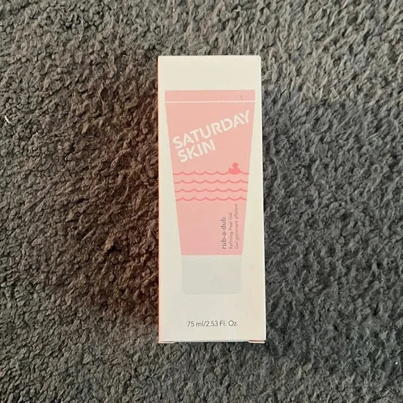 Saturday Skin Rub-A-Dub Refining Peel Gel – Exfoliating Face Wash & Fruit Enzyme Scrub – 2.53 fl oz (75ml)